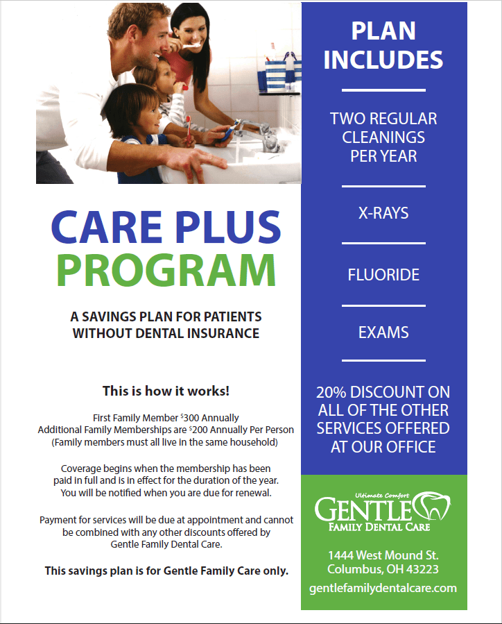 Care Plus Program Columbus OH, Gentle Family Dental Care